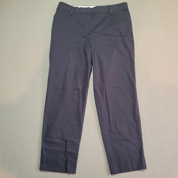 Talbots Pants - Talbots Perfect Crop Pant Navy Blue Slim Leg Mid Rise Size 6 NEW